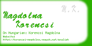 magdolna korencsi business card